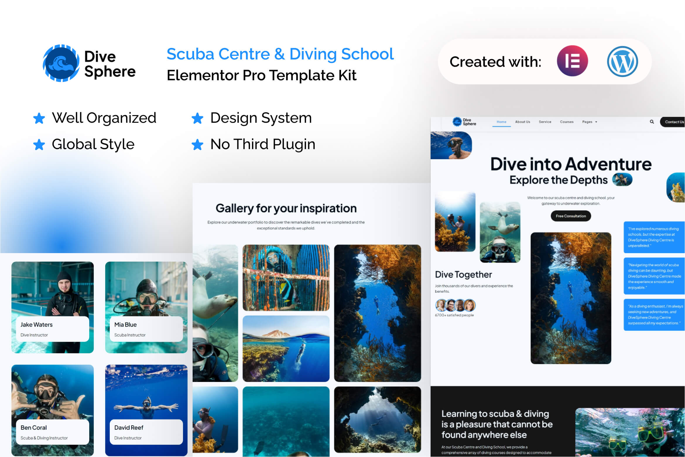 DiveSphere - Scuba Centre & Diving School Elementor Pro Template Kit